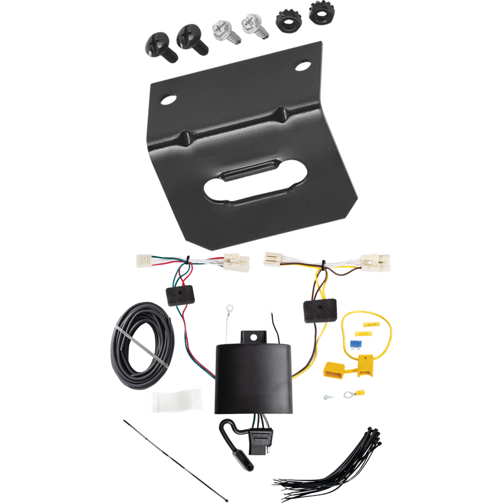 Fits 2021-2023 Hyundai Elantra 4-Flat Vehicle End Trailer Wiring Harness + Wiring Bracket By Tekonsha