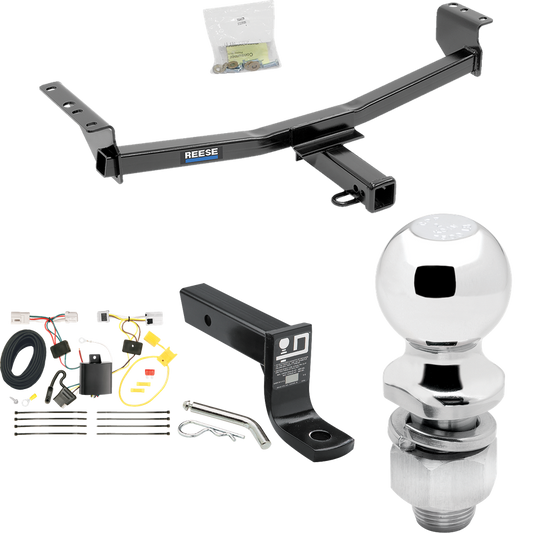 Fits 2008-2013 Nissan Rogue Trailer Hitch Tow PKG w/ 4-Flat Wiring + Ball Mount w/ 4" Drop + 2" Ball (Excludes: Krom Models) By Reese Towpower