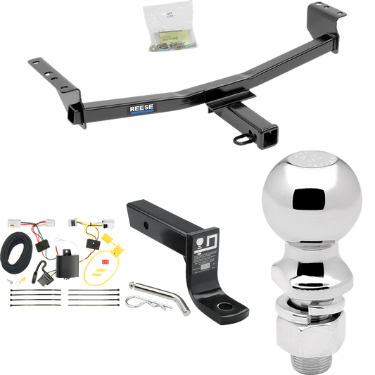 Fits 2014-2014 Nissan Rogue Select Trailer Hitch Tow PKG w/ 4-Flat Wiring + Ball Mount w/ 4" Drop + 2-5/16" Ball By Reese Towpower