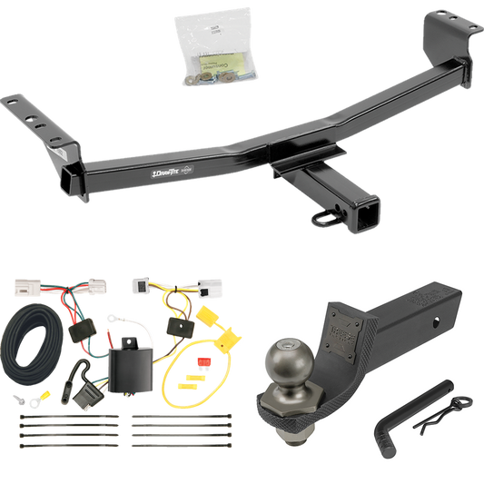 Fits 2008-2013 Nissan Rogue Trailer Hitch Tow PKG w/ 4-Flat Wiring + Interlock Tactical Starter Kit w/ 2" Drop & 2" Ball (Excludes: Krom Models) By Draw-Tite