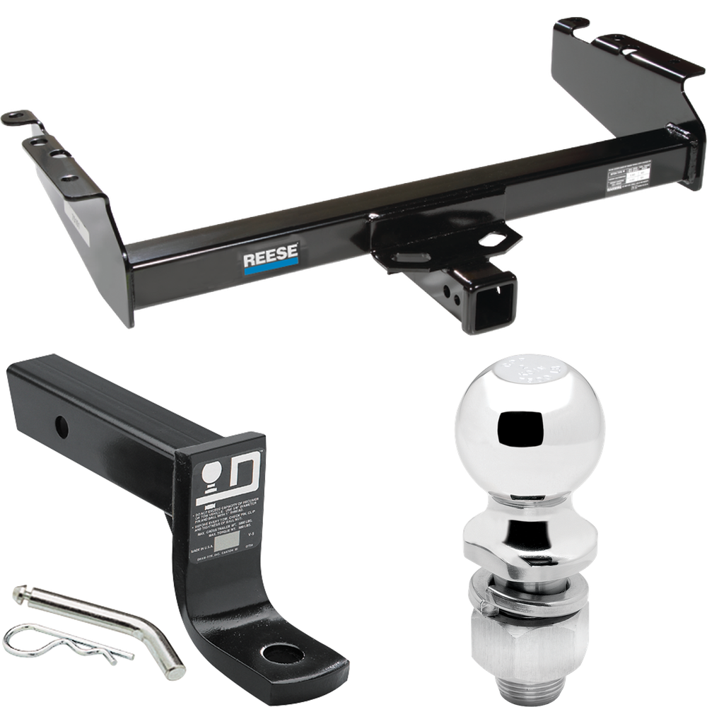 Fits 1994-2002 Dodge Ram 3500 Trailer Hitch Tow PKG w/ Ball Mount w/ 4" Drop + 2" Ball By Reese Towpower