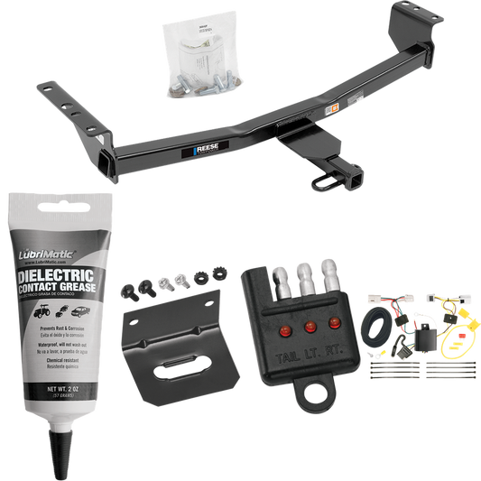 Fits 2014-2023 Nissan Rogue Trailer Hitch Tow PKG w/ 4-Flat Wiring Harness + Bracket + Tester + Electric Contact Grease (Excludes: Sport Models) By Reese Towpower