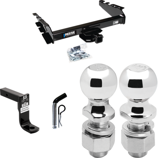 Fits 1994-2001 Dodge Ram 1500 Trailer Hitch Tow PKG w/ Ball Mount w/ 8" Drop + Pin/Clip + 2" Ball + 2-5/16" Ball By Reese Towpower