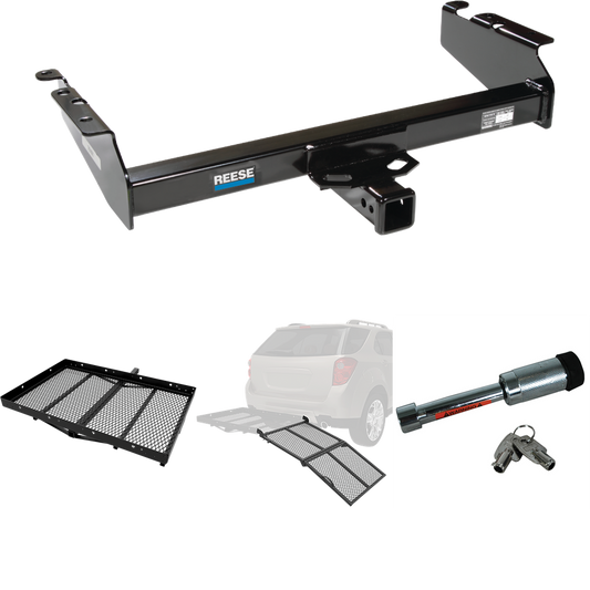 Fits 1994-2002 Dodge Ram 3500 Trailer Hitch Tow PKG w/ Cargo Carrier + Bi-Fold Ramp + Hitch Lock By Reese Towpower