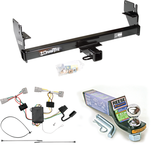 Fits 2005-2015 Toyota Tacoma Trailer Hitch Tow PKG w/ 4-Flat Wiring + Starter Kit Ball Mount w/ 2" Drop & 1-7/8" Ball (Excludes: X-Runner Models) By Draw-Tite