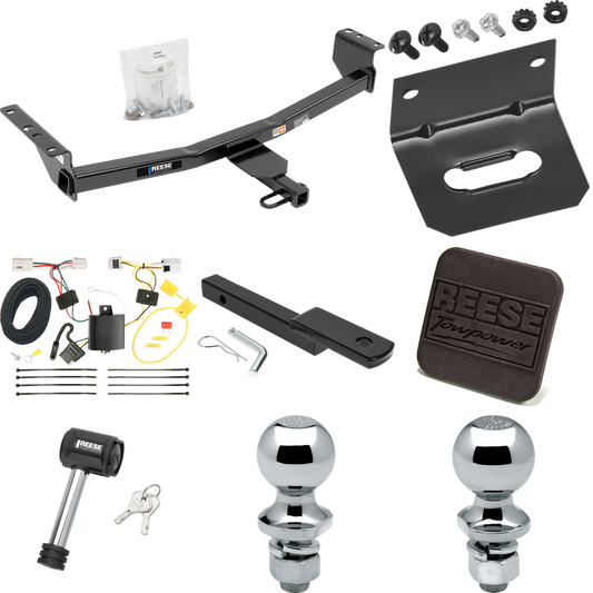 Fits 2014-2014 Nissan Rogue Select Trailer Hitch Tow PKG w/ 4-Flat Wiring Harness + Draw-Bar + 1-7/8" + 2" Ball + Wiring Bracket + Hitch Cover + Hitch Lock By Reese Towpower