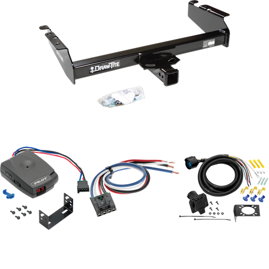 Se adapta al paquete de enganche de remolque Dodge Ram 1500 1994-1994 con control de freno piloto serie Pro + adaptador de cableado BC genérico + cableado RV de 7 vías de Draw-Tite