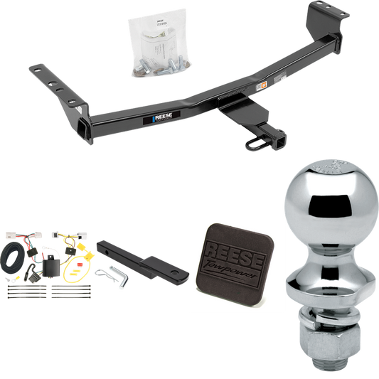 Fits 2014-2014 Nissan Rogue Select Trailer Hitch Tow PKG w/ 4-Flat Wiring Harness + Draw-Bar + 1-7/8" Ball + Hitch Cover By Reese Towpower