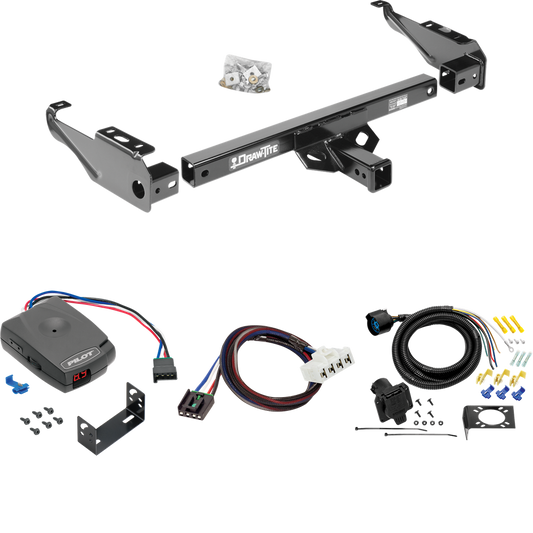 Fits 1995-2002 Dodge Ram 3500 Trailer Hitch Tow PKG w/ Pro Series Pilot Brake Control + Plug & Play BC Adapter + 7-Way RV Wiring By Draw-Tite