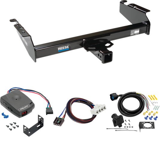 Fits 1995-2001 Dodge Ram 1500 Trailer Hitch Tow PKG w/ Pro Series Pilot Brake Control + Plug & Play BC Adapter + 7-Way RV Wiring By Reese Towpower