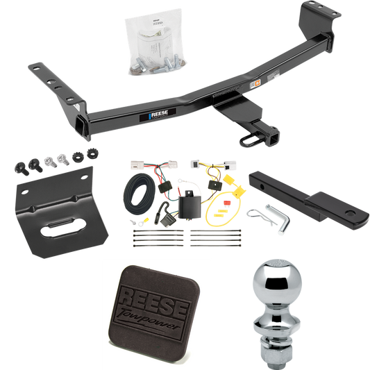 Fits 2008-2013 Nissan Rogue Trailer Hitch Tow PKG w/ 4-Flat Wiring Harness + Draw-Bar + 1-7/8" Ball + Wiring Bracket + Hitch Cover (Excludes: Krom Models) By Reese Towpower