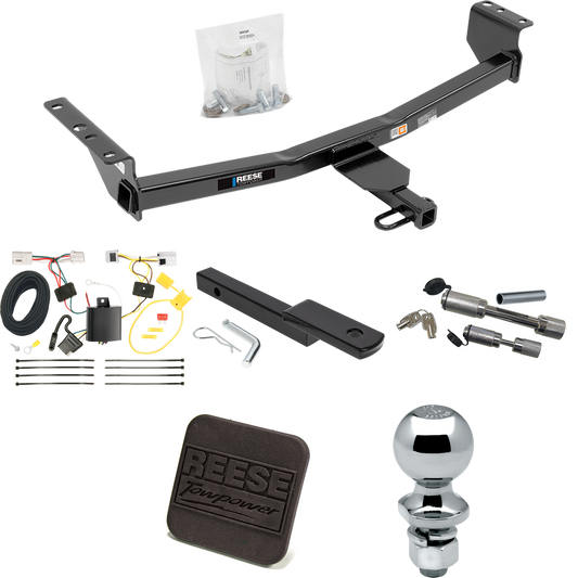 Fits 2014-2014 Nissan Rogue Select Trailer Hitch Tow PKG w/ 4-Flat Wiring Harness + Draw-Bar + 2" Ball + Hitch Cover + Dual Hitch & Coupler Locks By Reese Towpower