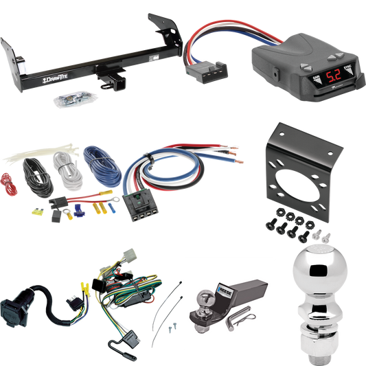 Fits 1995-2004 Toyota Tacoma Trailer Hitch Tow PKG w/ Tekonsha Brakeman IV Brake Control + Generic BC Wiring Adapter + 7-Way RV Wiring + 2" & 2-5/16" Ball & Drop Mount (For (App. starts 1995-1/2) Models) By Draw-Tite