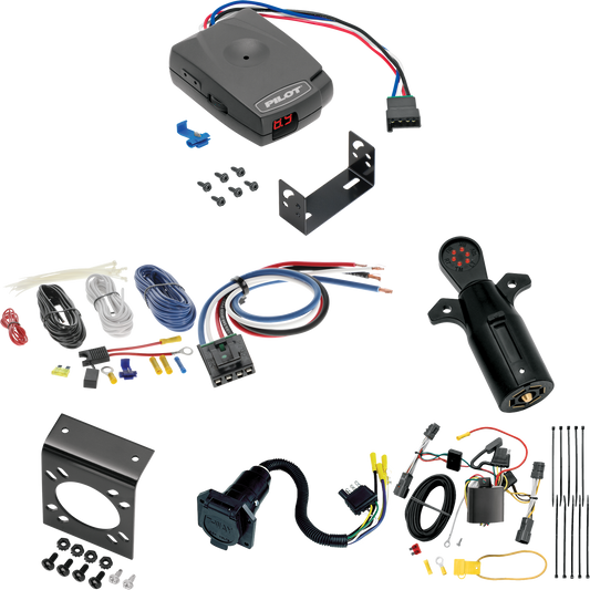 Fits 2006-2012 KIA Sedona 7-Way RV Wiring + Pro Series Pilot Brake Control + Generic BC Wiring Adapter + 7-Way Tester By Tekonsha