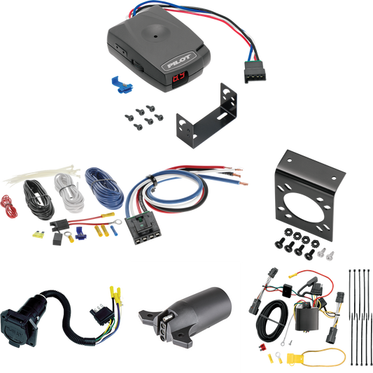 Se adapta al cableado de 7 vías RV KIA Sedona 2006-2012 + control de freno piloto serie Pro + adaptador de cableado BC genérico + adaptador de 7 vías a 4 vías de Tekonsha