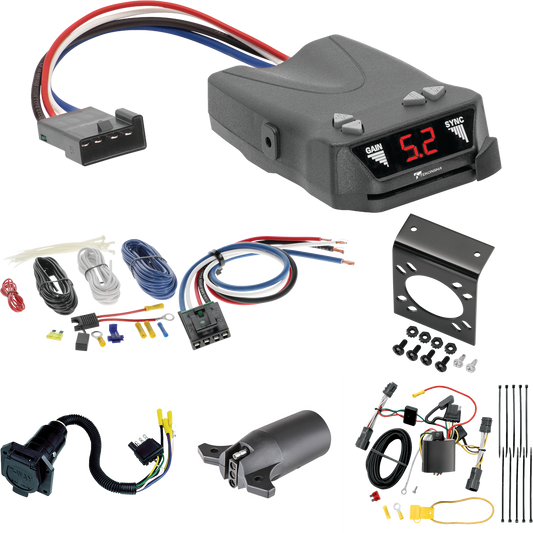 Compatible con cableado de 7 vías Hyundai Entourage RV 2007-2009 + control de freno Tekonsha Brakeman IV + adaptador de cableado BC genérico + adaptador de 7 vías a 4 vías de Tekonsha