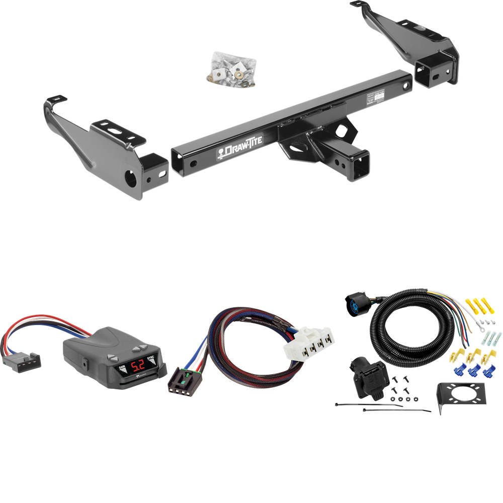 Se adapta al paquete de enganche de remolque Dodge Ram 1500 1995-2001 con control de freno Tekonsha Brakeman IV + adaptador BC Plug &amp; Play + cableado RV de 7 vías de Draw-Tite