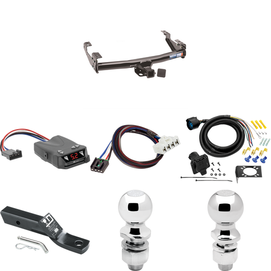 Fits 1995-2001 Dodge Ram 1500 Trailer Hitch Tow PKG w/ Tekonsha Brakeman IV Brake Control + Plug & Play BC Adapter + 7-Way RV Wiring + 2" & 2-5/16" Ball & Drop Mount By Reese Towpower