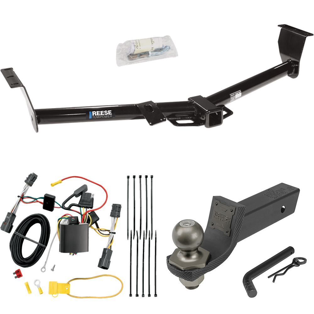 Fits 2007-2009 Hyundai Entourage Trailer Hitch Tow PKG w/ 4-Flat Wiring + Interlock Tactical Starter Kit w/ 2" Drop & 2" Ball By Reese Towpower