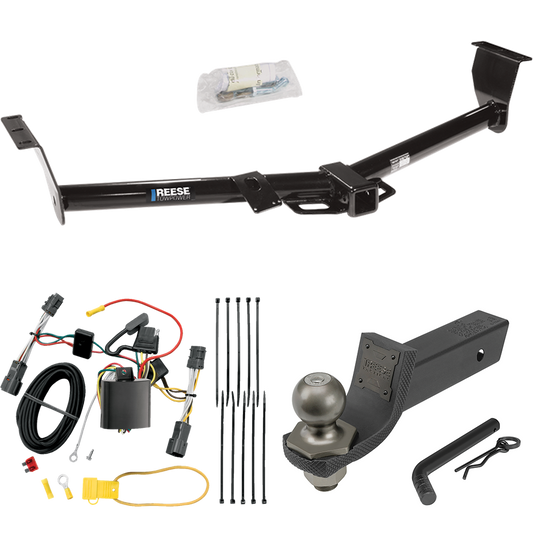 Fits 2007-2009 Hyundai Entourage Trailer Hitch Tow PKG w/ 4-Flat Wiring + Interlock Tactical Starter Kit w/ 2" Drop & 2" Ball By Reese Towpower