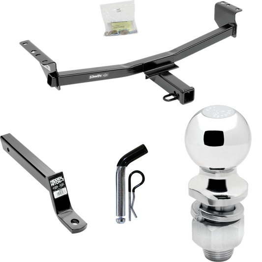 Fits 2014-2014 Nissan Rogue Select Trailer Hitch Tow PKG w/ Extended 16" Long Ball Mount w/ 4" Drop + Pin/Clip + 2" Ball By Draw-Tite