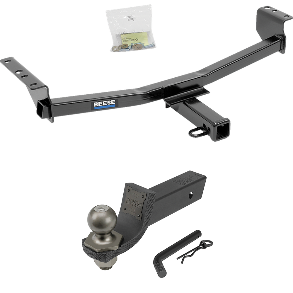 Fits 2008-2013 Nissan Rogue Trailer Hitch Tow PKG + Interlock Tactical Starter Kit w/ 2" Drop & 2" Ball (Excludes: Krom Models) By Reese Towpower