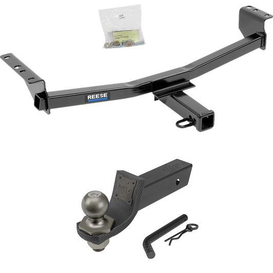 Fits 2008-2013 Nissan Rogue Trailer Hitch Tow PKG + Interlock Tactical Starter Kit w/ 2" Drop & 2" Ball (Excludes: Krom Models) By Reese Towpower