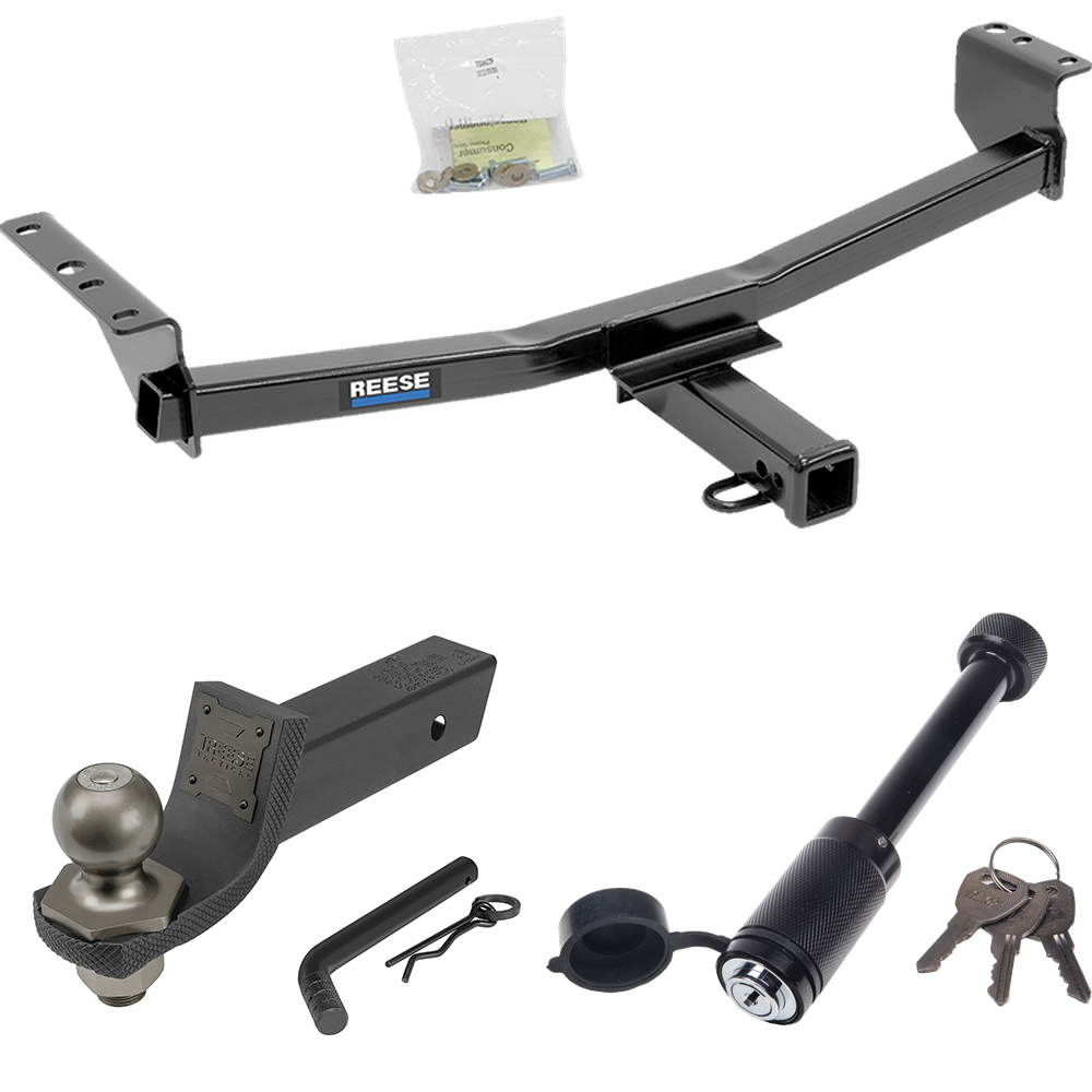 Fits 2014-2014 Nissan Rogue Select Trailer Hitch Tow PKG + Interlock Tactical Starter Kit w/ 2" Drop & 2" Ball + Tactical Dogbone Lock By Reese Towpower