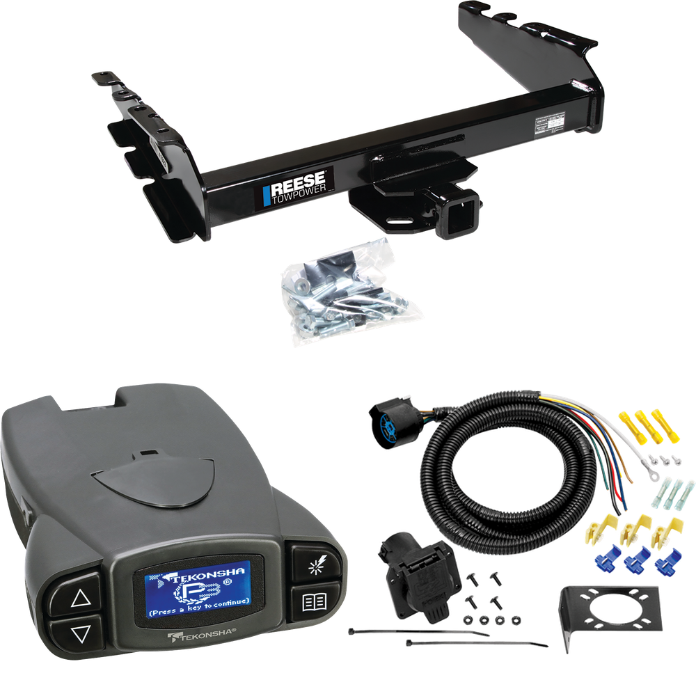 Fits 1994-1994 Dodge Ram 1500 Trailer Hitch Tow PKG w/ Tekonsha Prodigy P3 Brake Control + 7-Way RV Wiring By Reese Towpower