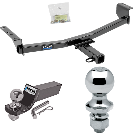 Fits 2008-2013 Nissan Rogue Trailer Hitch Tow PKG w/ Starter Kit Ball Mount w/ 2" Drop & 2" Ball + 1-7/8" Ball (Excludes: Krom Models) By Reese Towpower