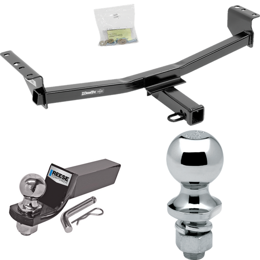 Fits 2014-2020 Nissan Rogue Trailer Hitch Tow PKG w/ Starter Kit Ball Mount w/ 2" Drop & 2" Ball + 1-7/8" Ball (Excludes: Sport Models) By Draw-Tite