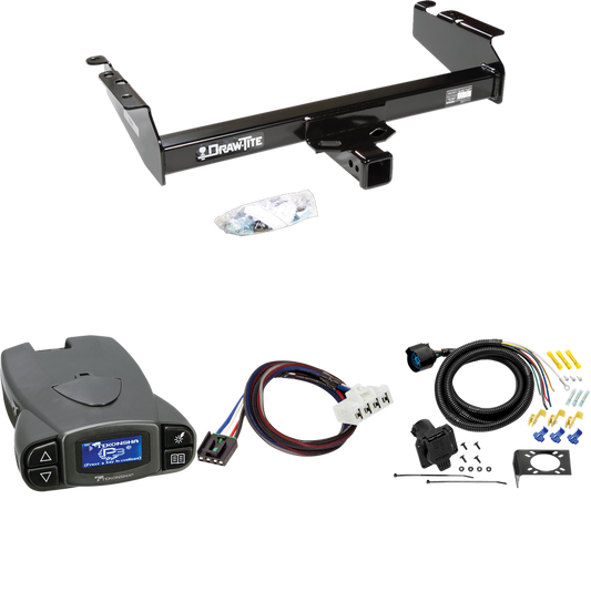 Fits 1995-2002 Dodge Ram 3500 Trailer Hitch Tow PKG w/ Tekonsha Prodigy P3 Brake Control + Plug & Play BC Adapter + 7-Way RV Wiring By Draw-Tite