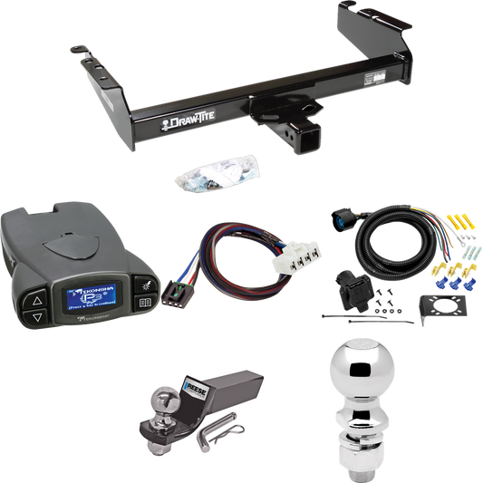 Fits 1995-2002 Dodge Ram 3500 Trailer Hitch Tow PKG w/ Tekonsha Prodigy P3 Brake Control + Plug & Play BC Adapter + 7-Way RV Wiring + 2" & 2-5/16" Ball & Drop Mount By Draw-Tite