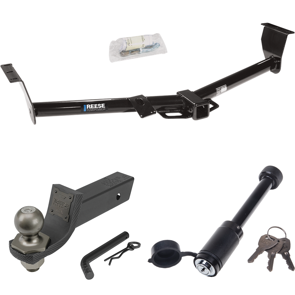 Fits 2006-2012 KIA Sedona Trailer Hitch Tow PKG + Interlock Tactical Starter Kit w/ 2" Drop & 2" Ball + Tactical Dogbone Lock (For 118.9" Wheelbase Models) By Reese Towpower