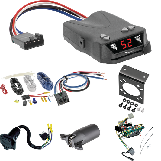 Compatible con cableado de 7 vías Toyota Tacoma RV 1995-2004 + control de freno Tekonsha Brakeman IV + adaptador de cableado BC genérico + adaptador de 7 vías a 4 vías (para modelos (aplicación comienza 1995-1/2)) por Tekonsha