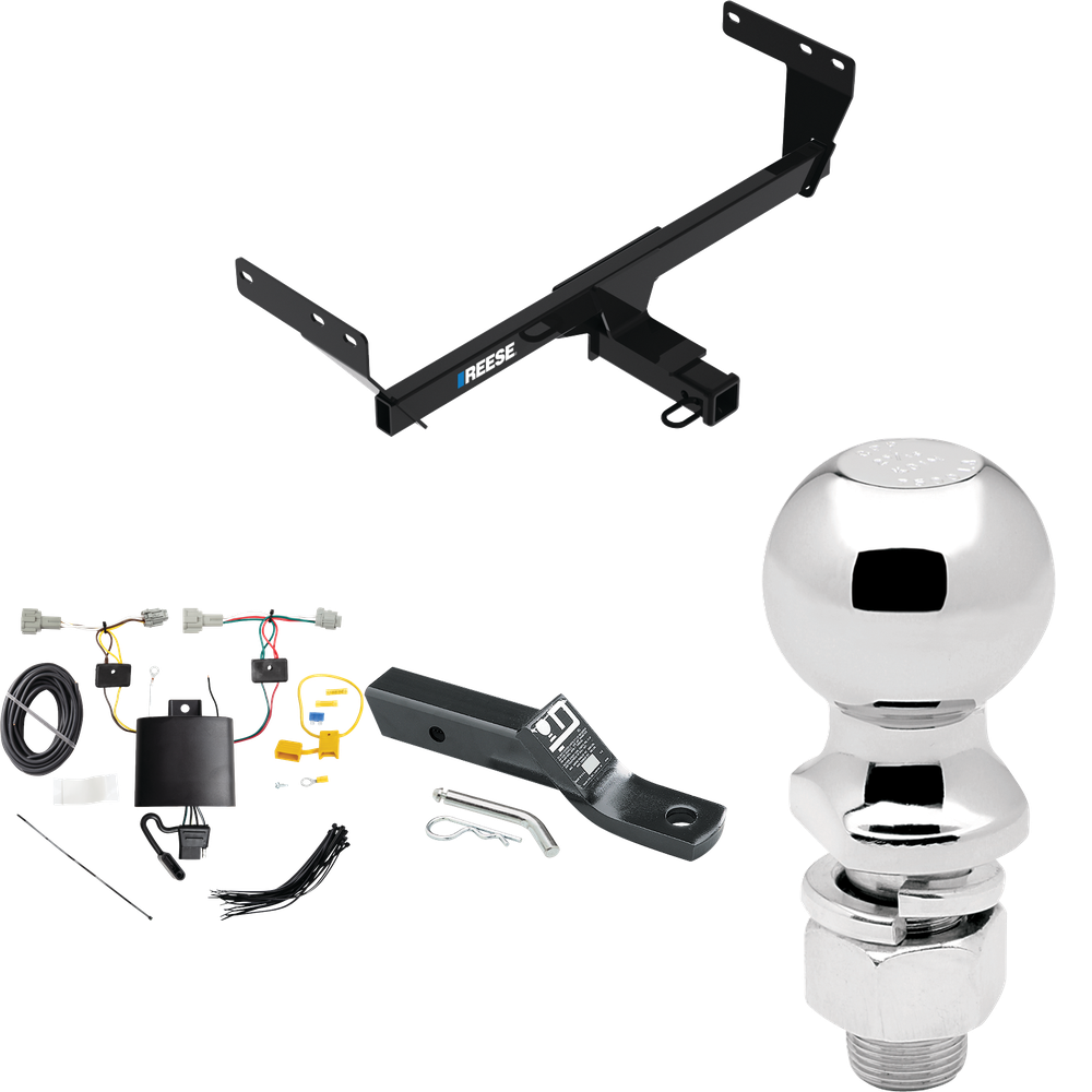Se adapta al paquete de enganche de remolque Nissan Rogue 2021-2023 con cableado plano de 4 + soporte de bola con caída de 2" + bola de 2-5/16" de Reese Towpower
