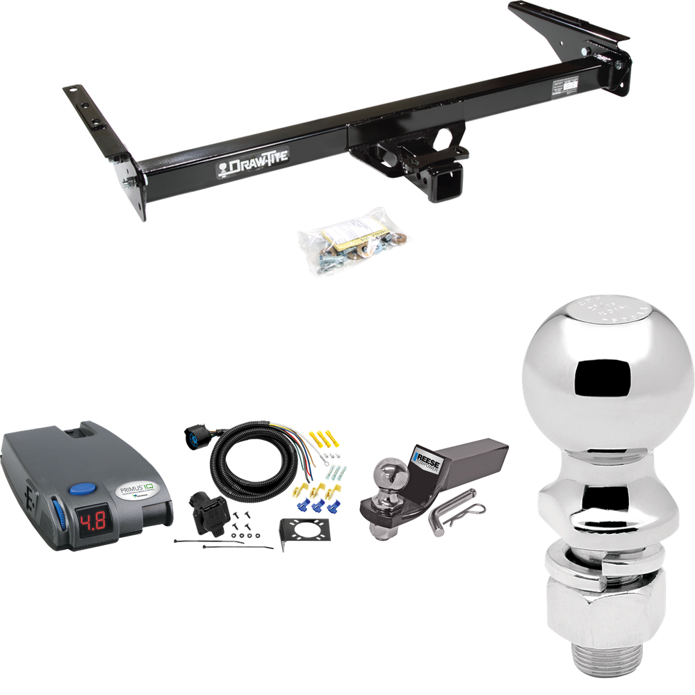 Fits 1993-1998 Toyota T100 Trailer Hitch Tow PKG w/ Tekonsha Primus IQ Brake Control + 7-Way RV Wiring + 2" & 2-5/16" Ball & Drop Mount By Draw-Tite