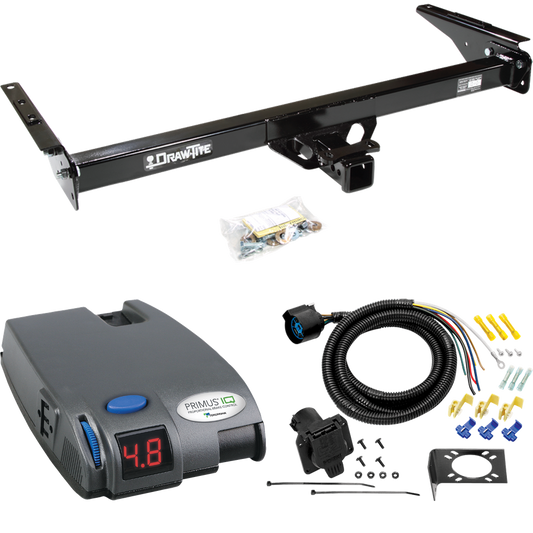 Fits 1993-1998 Toyota T100 Trailer Hitch Tow PKG w/ Tekonsha Primus IQ Brake Control + 7-Way RV Wiring By Draw-Tite