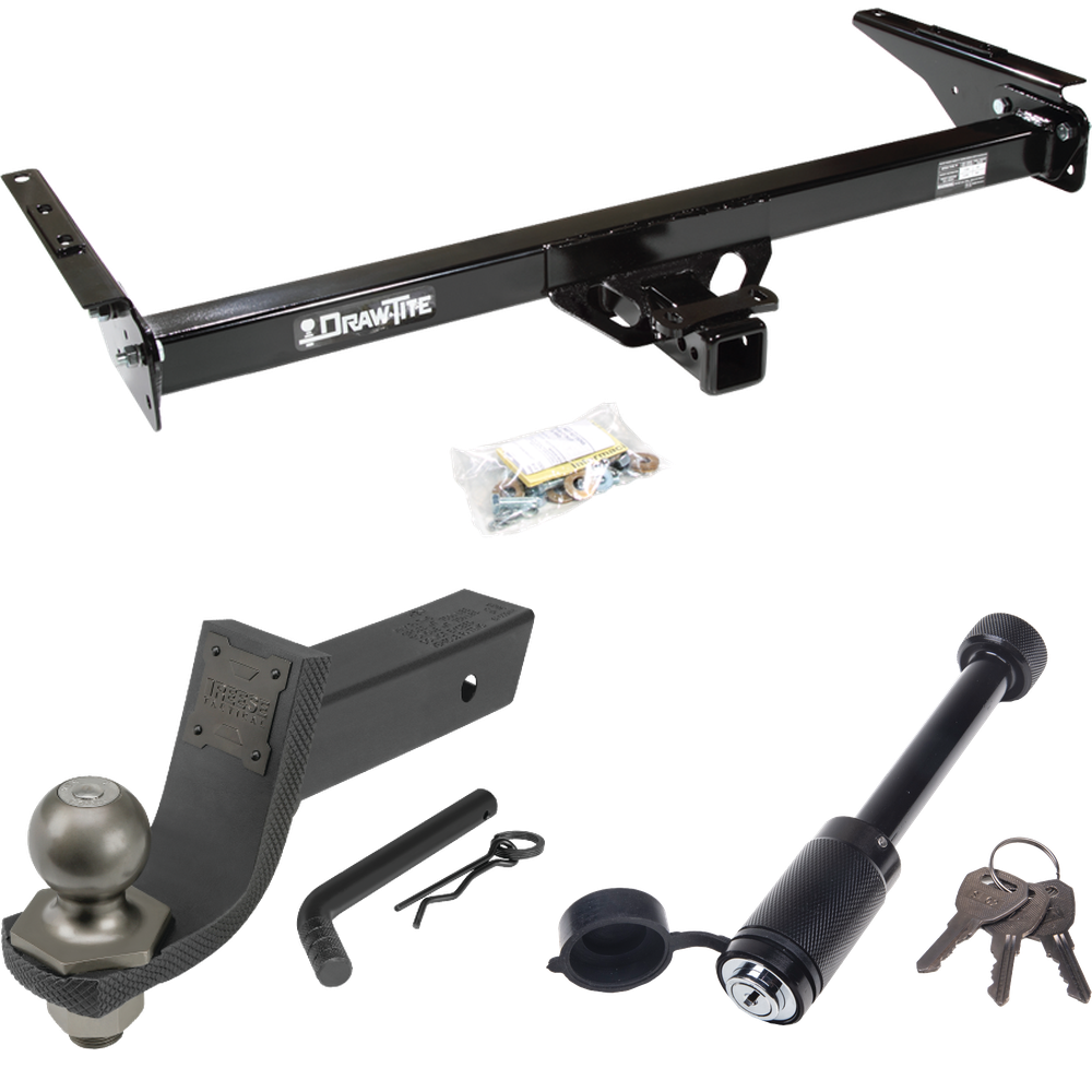 Fits 1993-1998 Toyota T100 Trailer Hitch Tow PKG + Interlock Tactical Starter Kit w/ 3-1/4" Drop & 2" Ball + Tactical Dogbone Lock By Draw-Tite