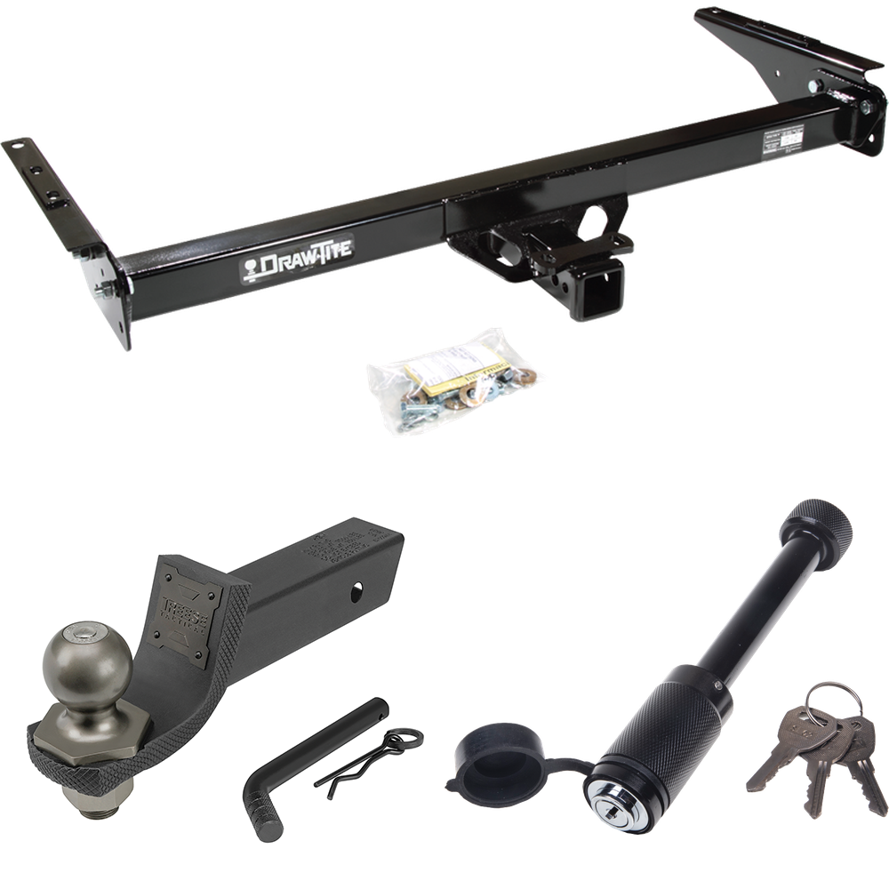 Se adapta al paquete de enganche de remolque Toyota T100 1993-1998 + kit de inicio táctico Interlock con caída de 2" y bola de 2" + bloqueo táctico de hueso de perro de Draw-Tite