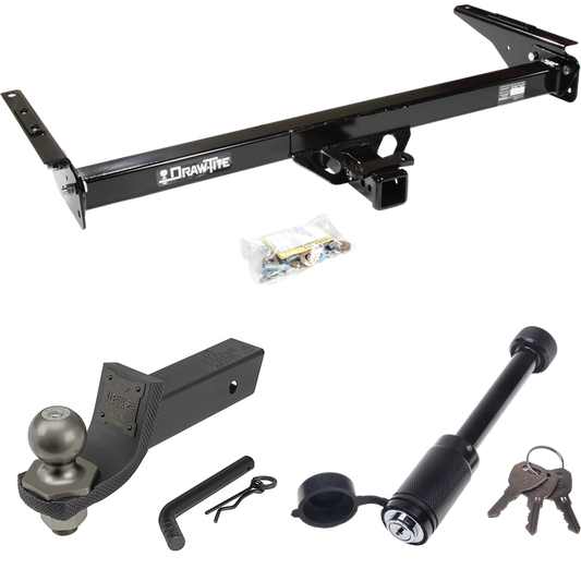 Fits 1993-1998 Toyota T100 Trailer Hitch Tow PKG + Interlock Tactical Starter Kit w/ 2" Drop & 2" Ball + Tactical Dogbone Lock By Draw-Tite