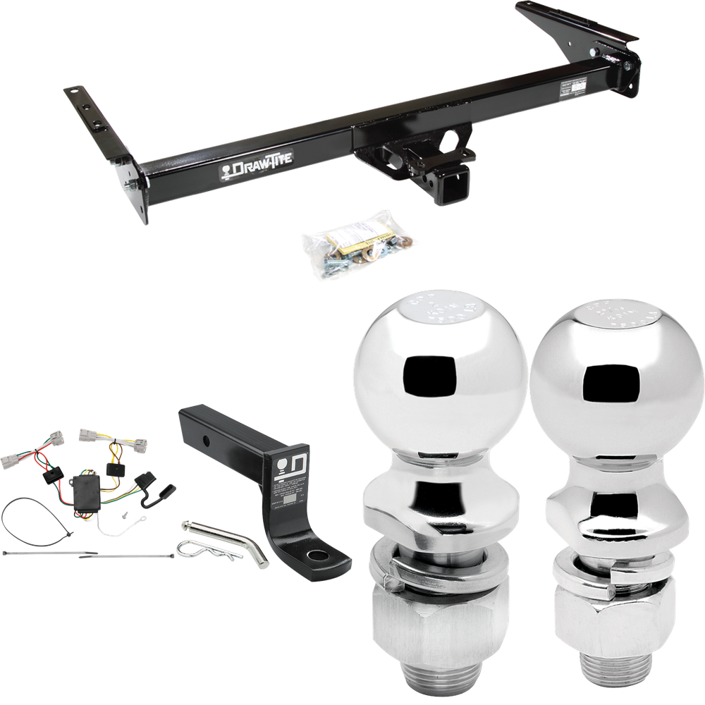 Se adapta al paquete de enganche de remolque Toyota T100 1993-1998 con cableado plano de 4 + soporte de bola con caída de 4" + bola de 2" + bola de 2-5/16" de Draw-Tite