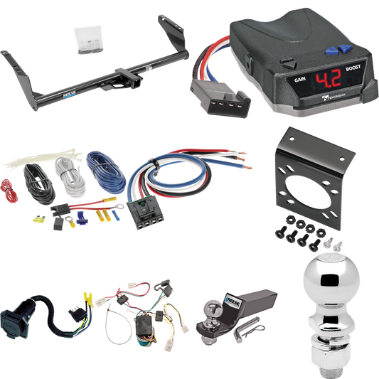 Fits 2004-2010 Toyota Sienna Trailer Hitch Tow PKG w/ Tekonsha BRAKE-EVN Brake Control + Generic BC Wiring Adapter + 7-Way RV Wiring + 2" & 2-5/16" Ball & Drop Mount By Reese Towpower