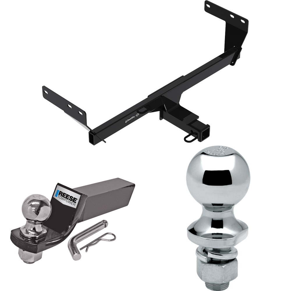 Fits 2021-2023 Nissan Rogue Trailer Hitch Tow PKG w/ Starter Kit Ball Mount w/ 2" Drop & 2" Ball + 1-7/8" Ball By Draw-Tite