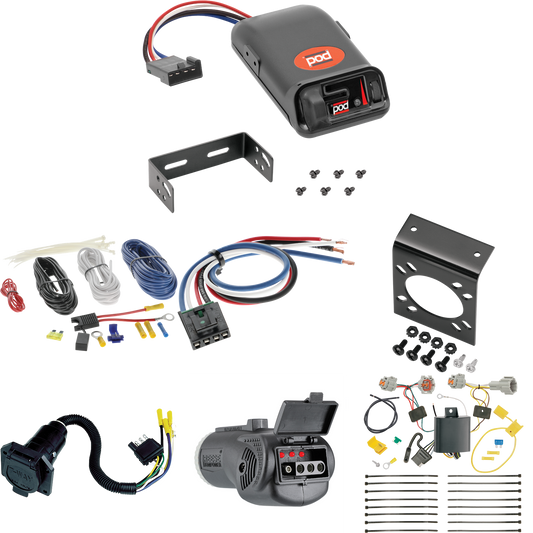 Fits 2017-2019 Nissan Rogue Sport 7-Way RV Wiring + Pro Series POD Brake Control + Generic BC Wiring Adapter + 2 in 1 Tester & 7-Way to 4-Way Adapter By Tekonsha