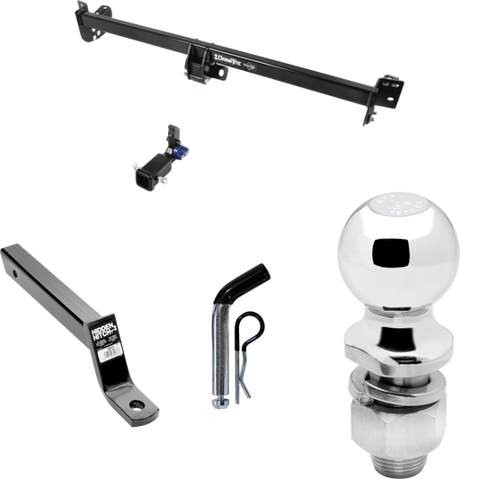 Fits 2021-2023 Toyota Sienna Trailer Hitch Tow PKG w/ Extended 16" Long Ball Mount w/ 4" Drop + Pin/Clip + 2" Ball By Draw-Tite