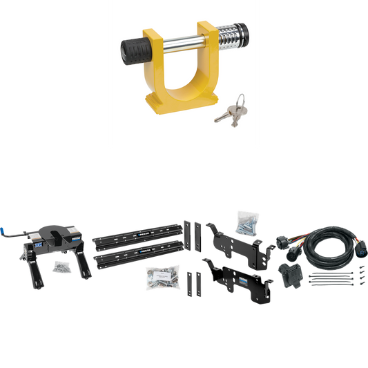 Fits 2011-2013 RAM 2500 Custom Outboard Above Bed Rail Kit + 20K Fifth Wheel + In-Bed Wiring + King Pin Lock (For 6-1/2' and 8 foot Bed, w/o Factory Puck System Models) By Reese