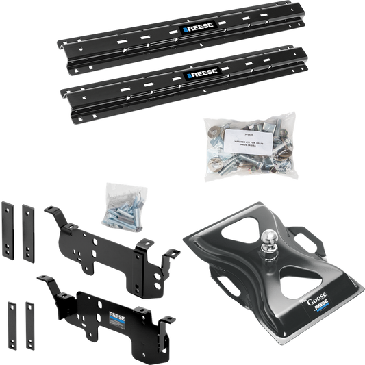 Fits 2003-2010 Dodge Ram 2500 Custom Outboard Above Bed Rail Kit + 25K Reese Gooseneck Hitch (For 5'8 or Shorter Bed (Sidewinder Required), w/o Factory Puck System Models) By Reese