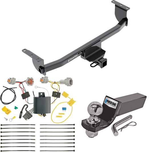 Fits 2017-2019 Nissan Rogue Sport Trailer Hitch Tow PKG w/ 4-Flat Wiring + Starter Kit Ball Mount w/ 2" Drop & 2" Ball By Draw-Tite