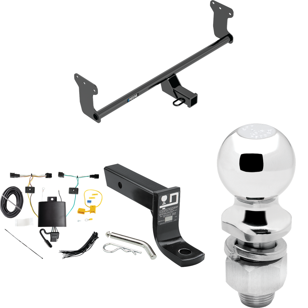 Fits 2022-2023 Hyundai Ioniq 5 Trailer Hitch Tow PKG w/ 4-Flat Wiring + Ball Mount w/ 4" Drop + 2" Ball By Reese Towpower